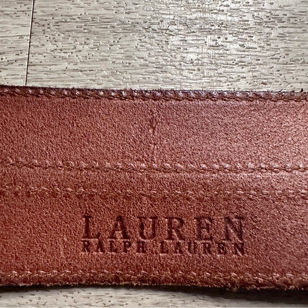 Ralph Lauren Brown Leather Belt with Gold Buckle - Picture 8 of 13